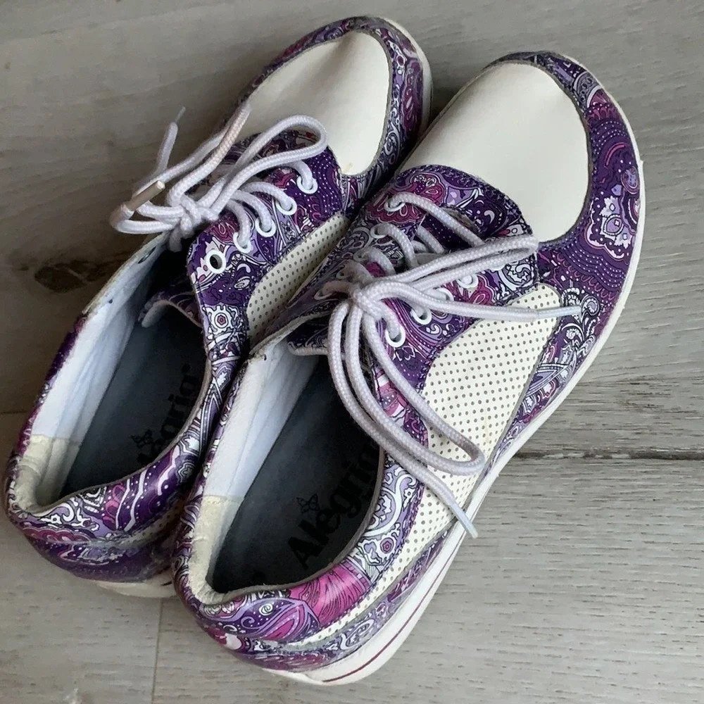 Alegria Cindi Purple Swirl Sneakers Floral 39  lace up comfort casual‎ - Picture 7 of 11